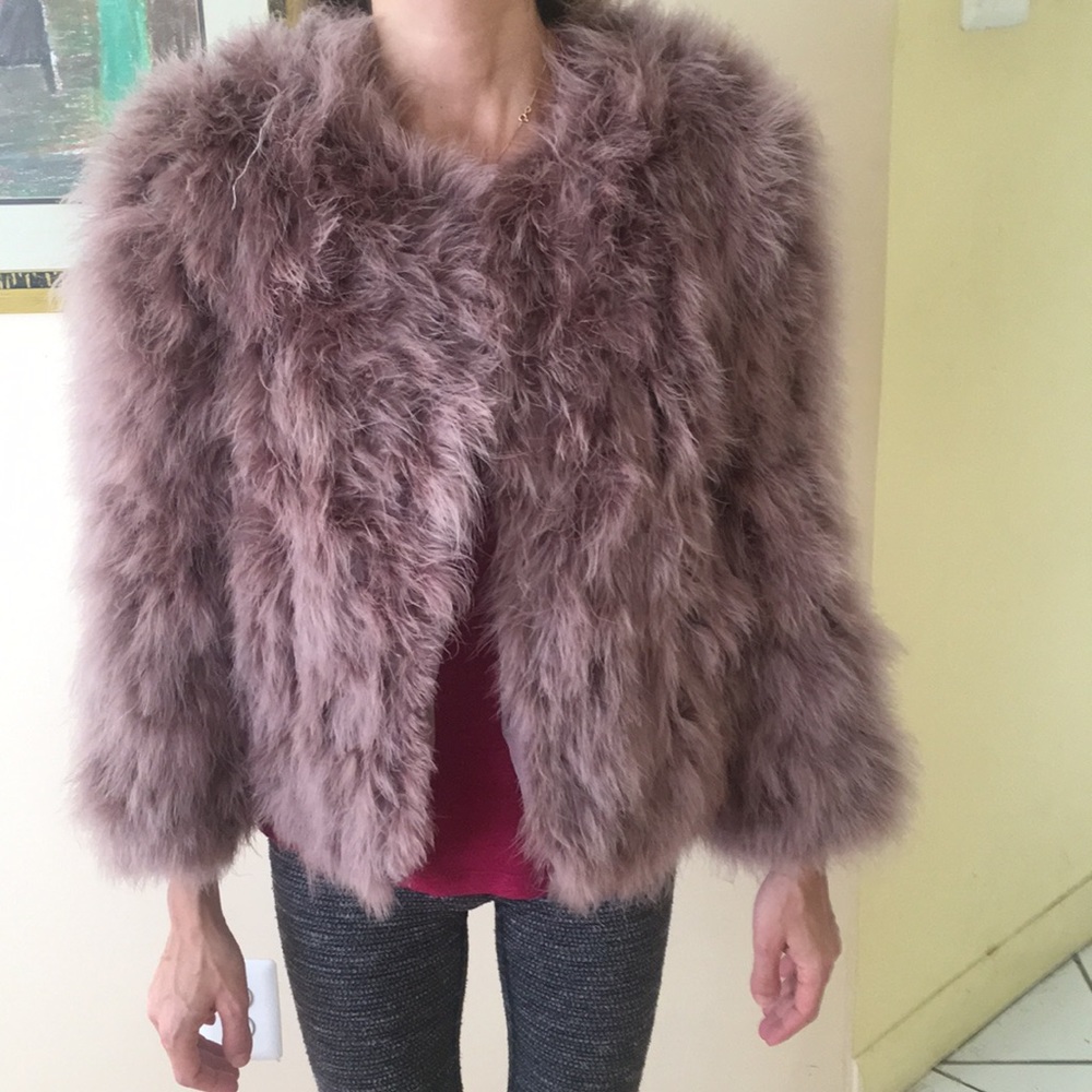 Pello Bello Fluffy fur feather jacket